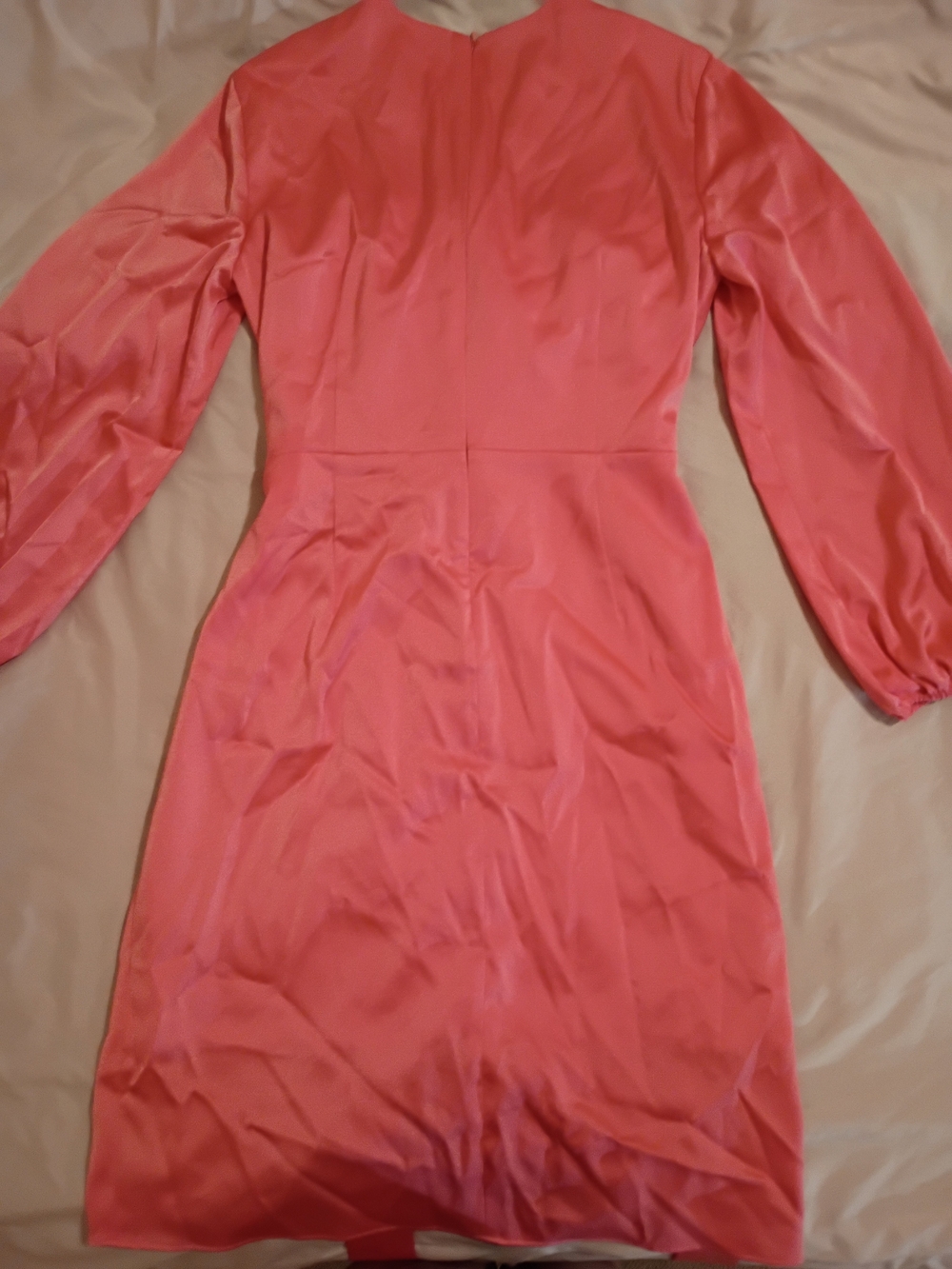 Alex Marie Coral Satin Draped Dress - Picture 6 of 10